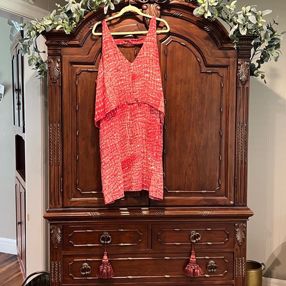 White House Black Market Coral Sleeveless Dress